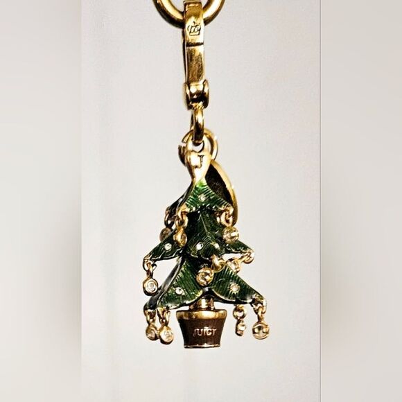 Juicy Couture Limited Edition Christmas Tree Gem Ornaments Gold Heart Bracelet - Picture 7 of 12